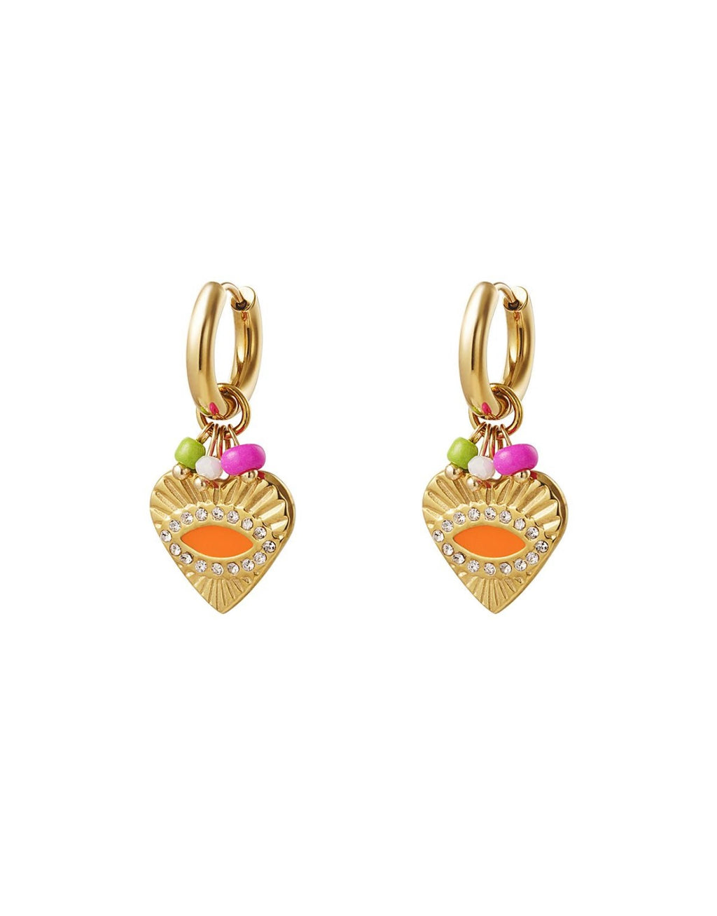 Orecchini cuore fluo