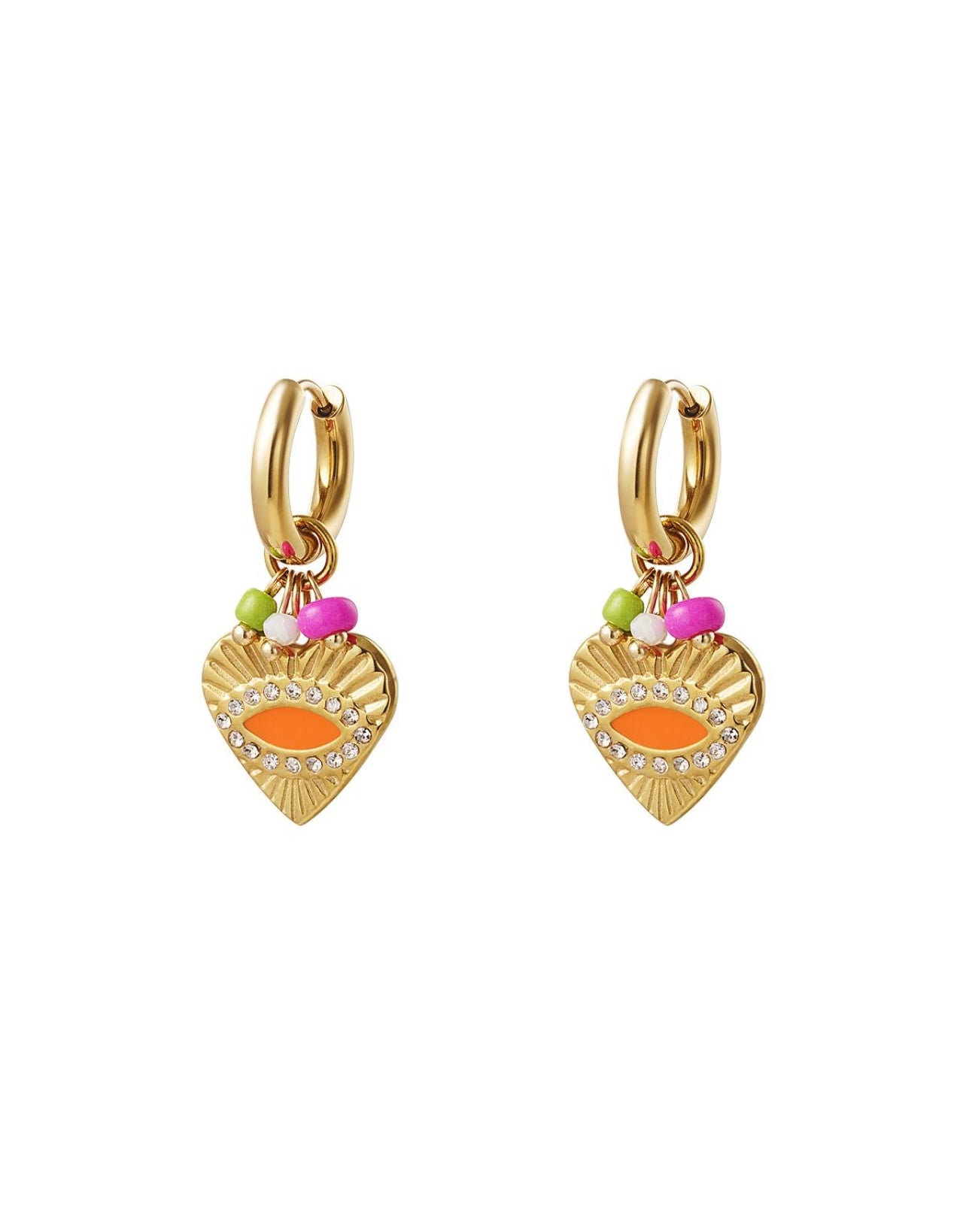 Orecchini cuore fluo